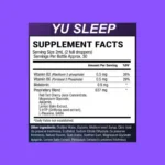Yu Sleep Supplement facts